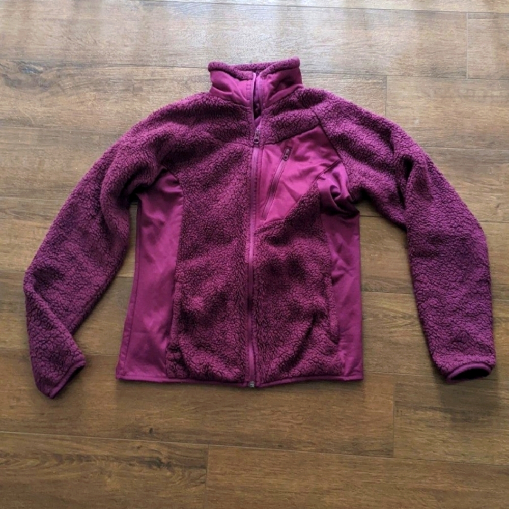 Columbia fleece magenta women's‎ small Sherpa zip jacket